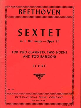 Illustration de Septuor op. 71 en mi b M pour violon, alto, violoncelle, contrebasse, cor, clarinette et basson