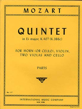 Illustration mozart quintette k 407 en mi b maj