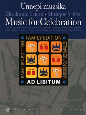 Illustration de MUSIC FOR CELEBRATION : duos, trios et quatuors faciles pour cordes, bois, cuivres, guitare, percussion et accompagnement piano
