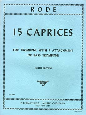 Illustration de 15 Caprices for trombone with F attachment or bass trombone   