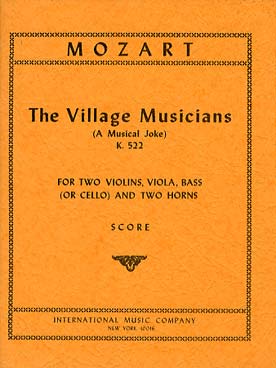 Illustration de A Musical joke, sextuor en fa M K 522 pour quatuor à cordes et 2 cors - Conducteur de poche