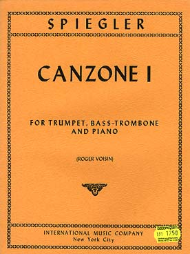 Illustration de Canzone I for trumpet, bass-trombone & piano