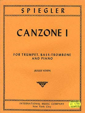 Illustration de Canzone I for trumpet, bass-trombone & piano