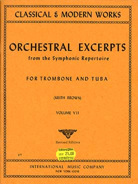Illustration de ORCHESTRAL EXCERPTS from the symphonic repertoire pour tuba et trombone - Vol. 7