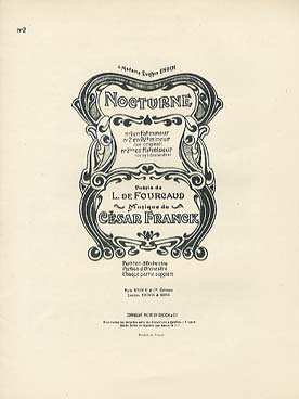 Illustration de Nocturne pour voix grave (baryton ou mezzo-soprano, d'après la poésie de L. Fourcaud)