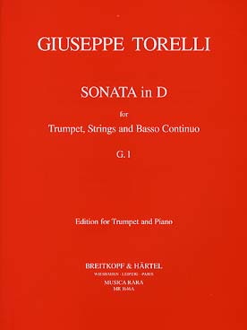 Illustration de Sonate en ré M pour trompette, cordes et basse continue, réd. piano