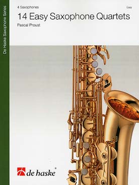 Illustration de 14 Easy saxophone quartets pour jeunes saxophonistes ayant 2 à 3 ans de pratique instrumentale