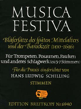 Illustration de Musica festiva pour 3 trompettes et 3 trombones - Parties