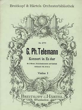 Illustration telemann concerto en mi b maj violon 1