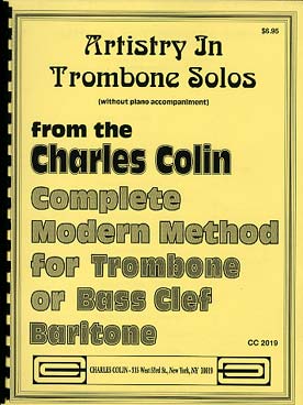 Illustration de ARTISTRY IN TROMBONE SOLOS from the C. Colin complete modern method for bass clef bariton or trombone