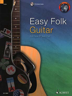 Illustration de EASY FOLK GUITAR : 29 airs traditionnels du monde entier (solfège et tablature) avec CD d'écoute