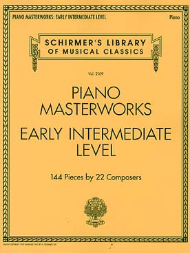 Illustration de PIANO MASTERWORKS - early intermediate level : 144 pièces par 22 compositeurs