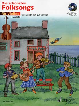 Illustration de Les PLUS BELLES CHANSONS POPULAIRES pour 2 violons avec CD play-along