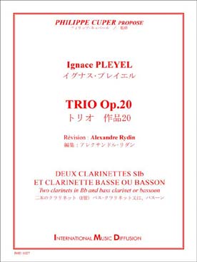 Illustration de Trio op. 20 pour 2 clarinettes si b et clarinette basse (ou basson)