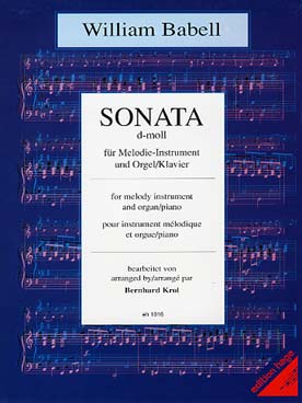 Illustration de Sonate en ré m pour instrument mélodique et piano ou orgue