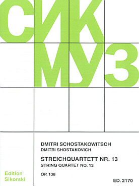 Illustration de Quatuor à cordes N° 13 op. 138 en si b m