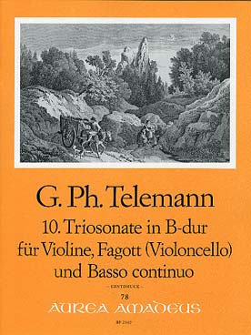 Illustration de Triosonate en si b M TWV 42:b5 pour violon, basson (ou violoncelle) et basse continue