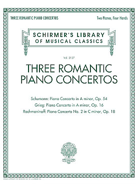 Illustration de THREE ROMANTIC PIANO CONCERTOS :  Schumann op. 14, Grieg op. 16 et Rachmaninov op. 18