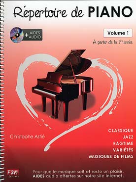 Illustration de RÉPERTOIRE DE PIANO : classique, jazz, ragtime, variété, musique de film - Vol. 1 avec support audio, à partir de la 1re année 