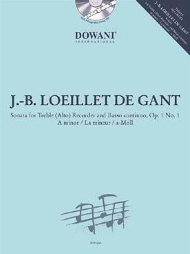 Illustration de Sonate op. 1/1 en la m pour flûte à bec alto et basse continue (fl. à bec + CD)