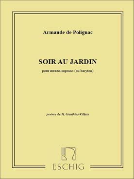 Illustration de Soir au jardin pour mezzo-soprano ou baryton et piano d'après un poème de H. Gauthier-Villars