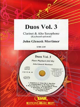 Illustration de DUOS : thèmes célèbres, tr. Mortimer pour clarinette, saxophone et piano + CD play-along - Vol. 3