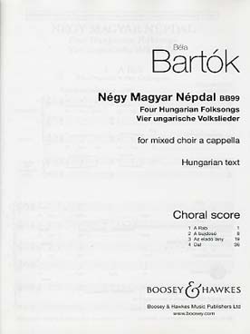 Illustration de 4 Chants hongrois pour chœur mixte et piano