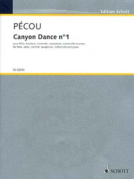Illustration de Canyon dance N° 1 pour flûte, hautbois, clarinette, saxophone, violoncelle et piano