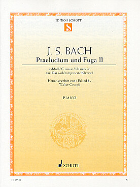 Illustration de Prélude et fugue N° 2 BWV 847 en do m du clavecin bien tempéré - éd. Schott Mainz