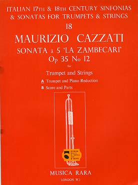 Illustration de Sonate à 5 "La Zambecari" op. 35/12 pour trompettes et cordes, réd. piano   