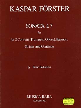 Illustration de Sonata a 7 pour 2 trompettes, basson, cordes et basse continue, réd. piano