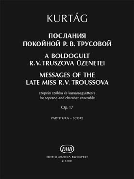 Illustration de Messages of the late miss R.V. Troussova op. 17 pour soprano et orchestre de chambre
