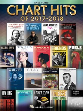 Illustration de CHART HITS OF 2017-2018, easy piano