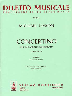 Illustration de Concertino per il clarino concertato  pour trompette et orchestre, réd. piano