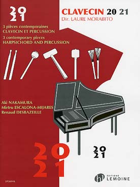 Illustration de CLAVECIN 20 21 : 3 pièces contemporaines pour clavecin et percussion, dirigées par Laure Morabito  