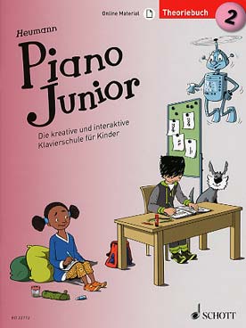 Illustration de Piano Junior avec lien de téléchargement (texte en allemand) - Theoriebuch Vol. 2