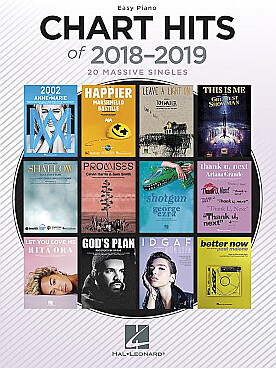 Illustration chart hits of 2018-2019 easy piano