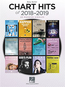 Illustration chart hits of 2018-2019 easy guitar