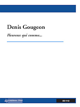 Illustration de Heureux qui comme ... pour soprano, piccolo, cor anglais, saxophone, 2 violons, alto, violoncelle, contrebasse, percussion
