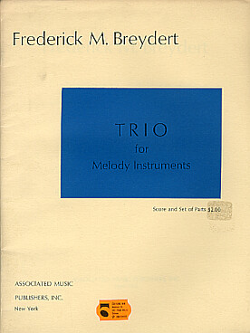 Illustration de Trio for melody instruments (conducteur  & treble instrument 1, treble instrument 2, bass instrument)