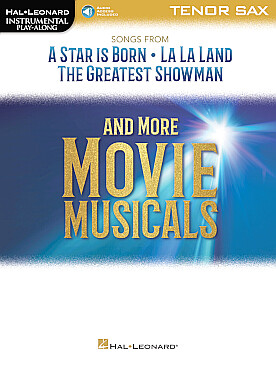 Illustration de SONGS FROM A STAR IS BORN AND MORE MOVIE MUSICALS avec support audio en ligne pour saxophone ténor