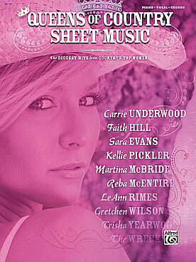 Illustration de The QUEENS OF COUNTRY SHEET MUSIC (P/V/G) : 34 morceaux des plus grandes chanteuses de musique country