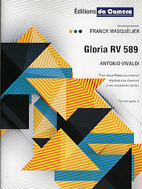 Illustration de Gloria RV 589 pour 2 flûtes (ou violons) et piano, avec violoncelle ad lib.