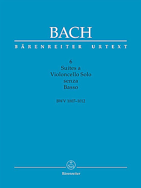 Illustration de 6 Suites BWV 1007-1012 - éd. Bärenreiter (avec fac-simile, éd. critique en anglais)