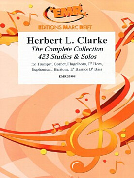 Illustration de The Complete collection 423 studies and solos pour trompette, bugle, cor,  euphonium, baryton, basse mib ou sib