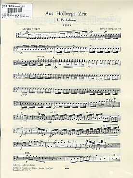 Illustration de Holbergs Suite op. 40 pour cordes - Alto