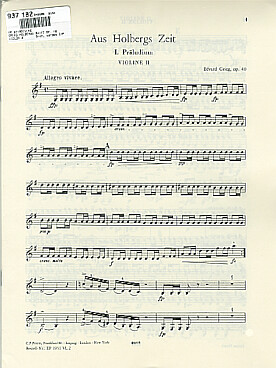 Illustration de Holbergs Suite op. 40 pour cordes - Violon 2