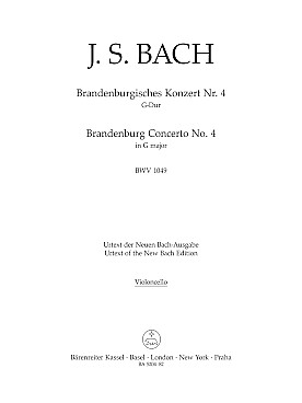 Illustration de Concerto Brandebourgeois N° 4 en sol M - Violoncelle