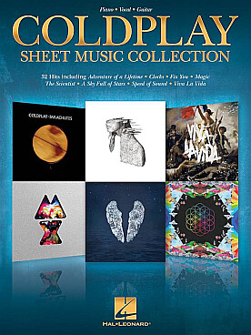 Illustration coldplay sheet music collection (p/v/g)