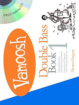 Illustration de Vamoosh double bass compatible avec versions alto, violon et cello pour jouer en solo, duo ou trio - Book 1